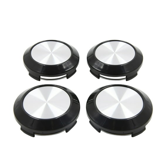 Unique Bargains 4pcs 64mm Dia 4 Clips Car Wheel Tyre Center Hub Caps Covers Black Silver Tone