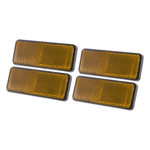 Unique Bargains 4pcs 87x32mm Orange Universal Rectangular Reflective Warning Reflector with Adhesive Tape for Motorcycle