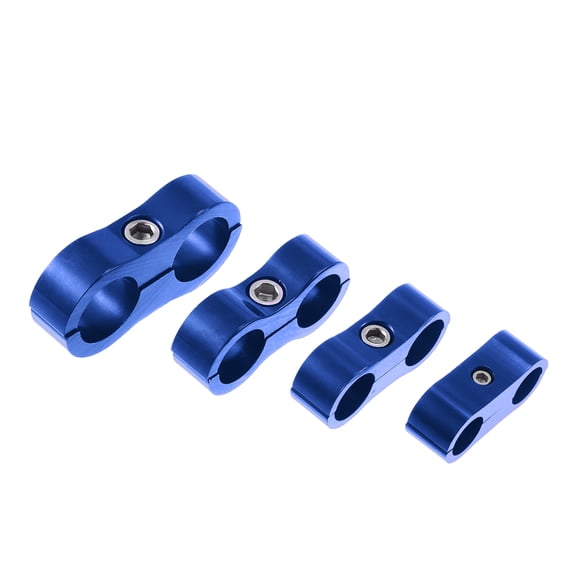 Unique Bargains 4pcs AN4 AN6 AN8 AN10 Car Separator Clamp Oil Line Brake Line Aluminum Alloy Blue