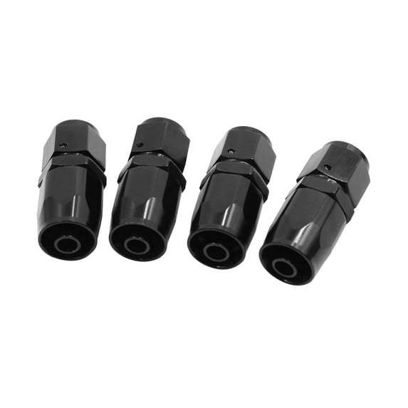 Unique Bargains 4pcs Aluminum Alloy 6AN Straight Swivel Fuel Oil Hose End Fitting Adapter