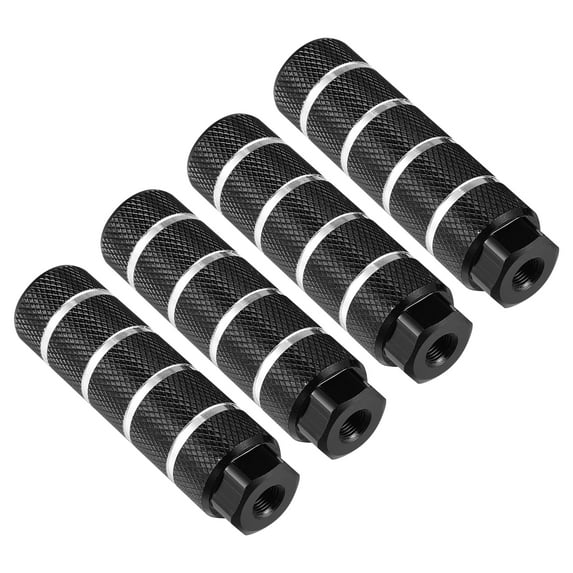 Unique Bargains 4pcs Aluminum Alloy Rear Foot Pegs Footrests Universal for BMX MTB Bike Bicycle Fit 3/8 Inch Axles Black