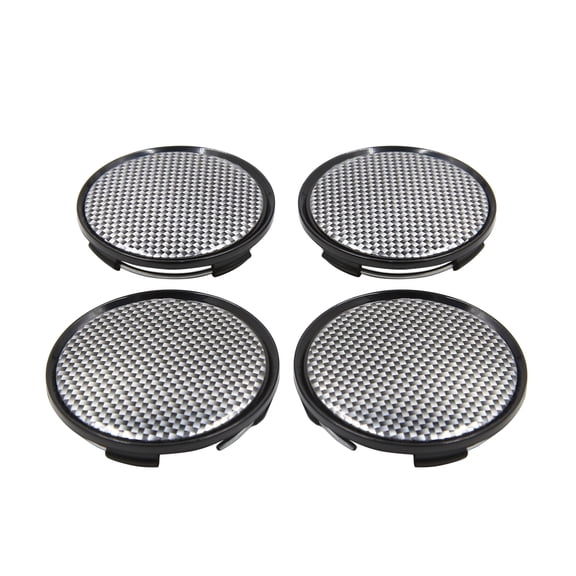 Unique Bargains 4pcs Black Carbon Fiber Pattern 63mm Dia 4 Clips Wheel Tyre Center Hub Cap Cover
