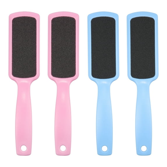 Unique Bargains 4 Pcs Coarse and Fine Dual Sided Foot File Removes Dead Skin Pedicure Blue Pink