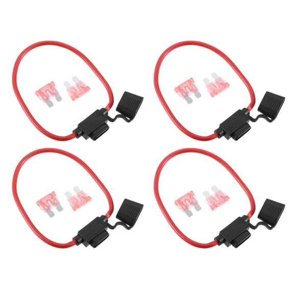 Unique Bargains 4pcs DC 32V 10AWG Gauge Car in Line ATC Blade Style Inline Fuse Holder with 8 40A Fuse