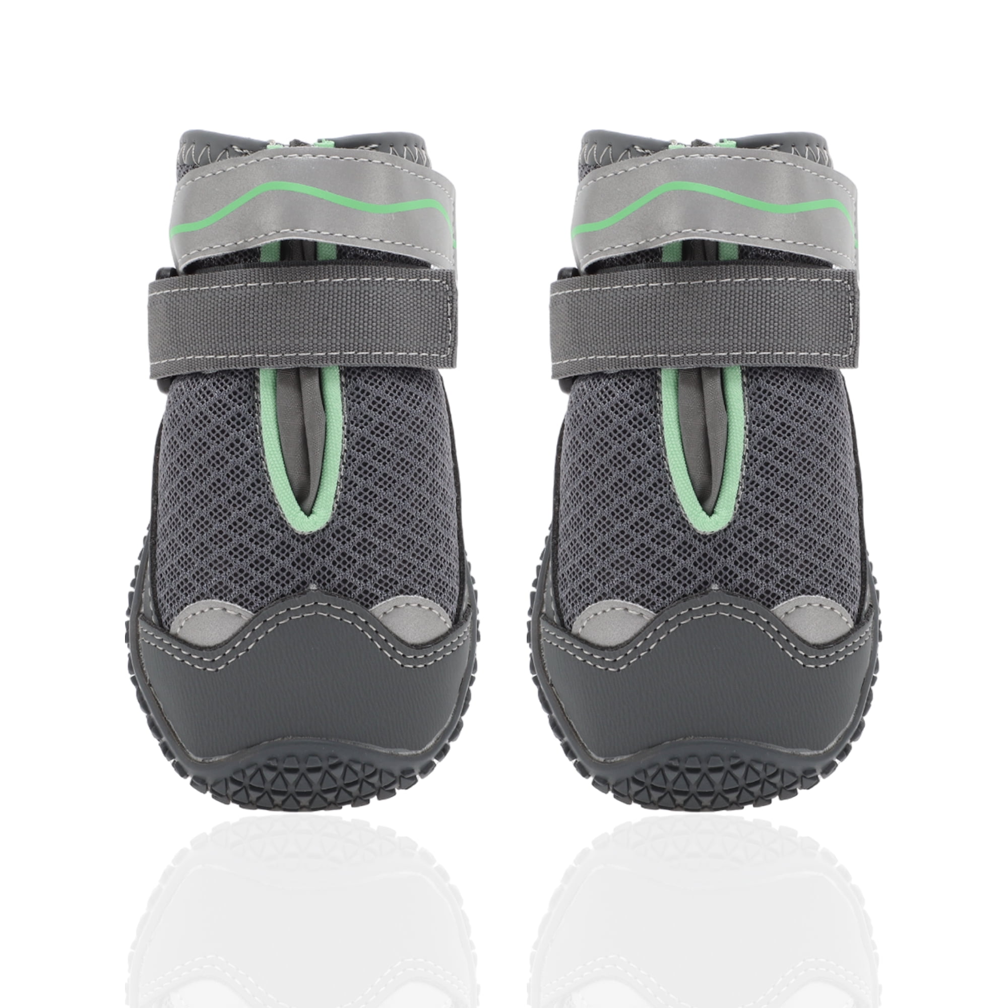Unique Bargains 4pcs Dog Shoes Breathable Anti Slip Hot Summer 2.36" Gray