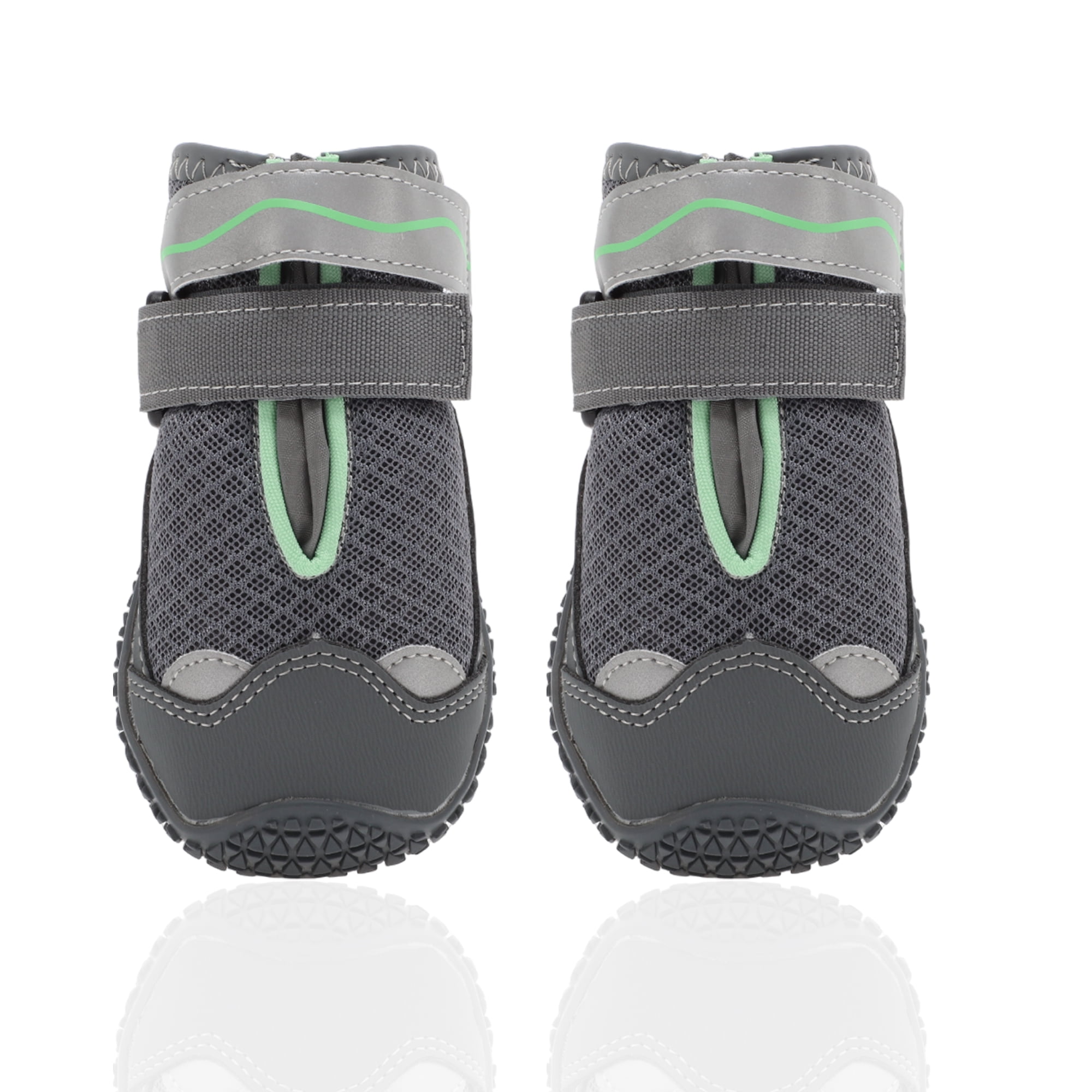 Unique Bargains 4pcs Dog Shoes Breathable Anti Slip Hot Summer 2.55" Gray