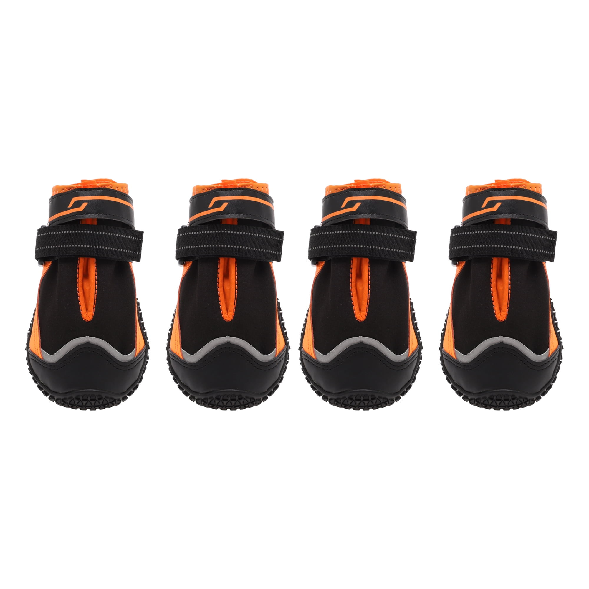 Unique Bargains 4pcs Dog Shoes Waterproof Anti Slip Boots Protectors 2.55" Black
