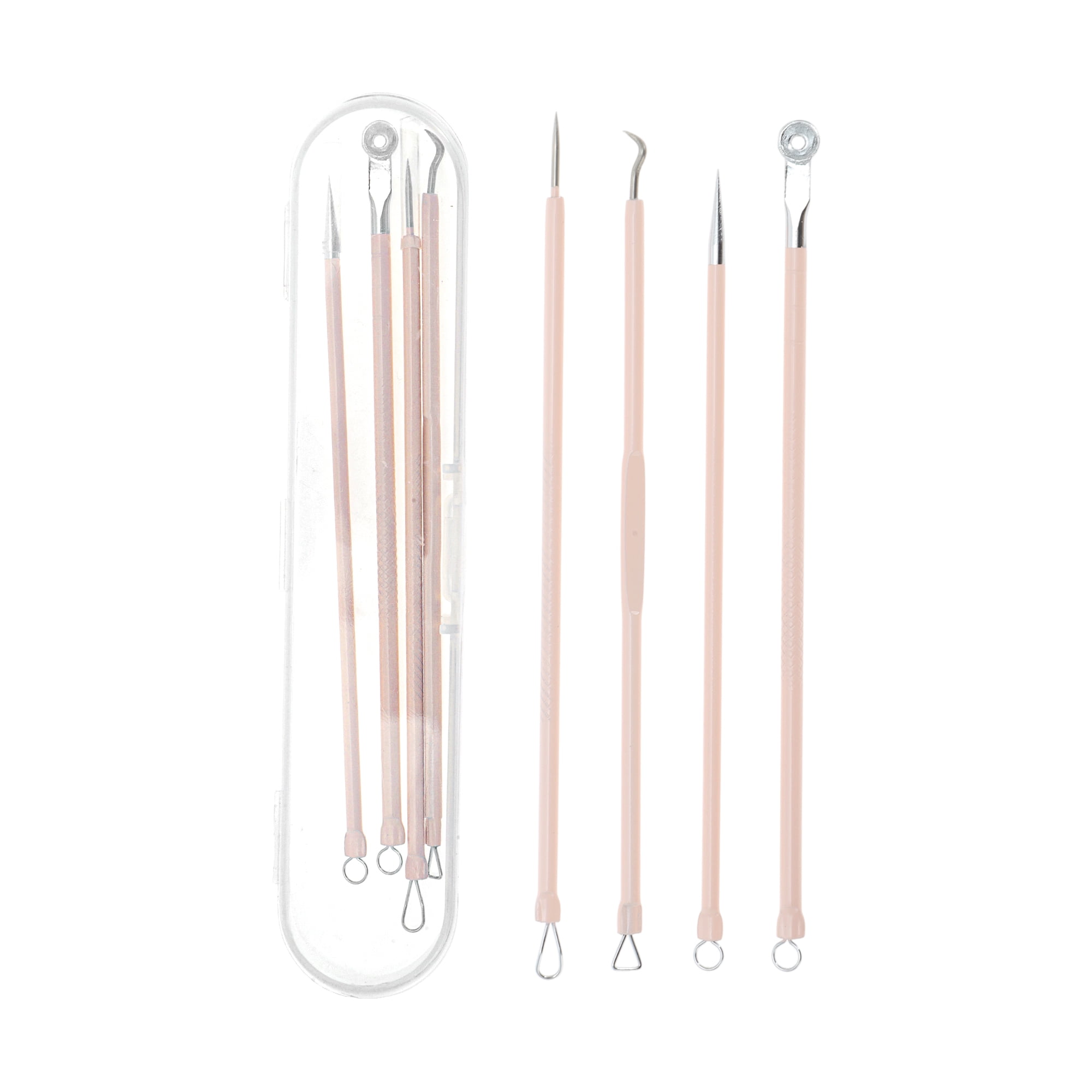Unique Bargains 4pcs Facial Pimple Extractor Tool Kit for Effective Skin Care Pink