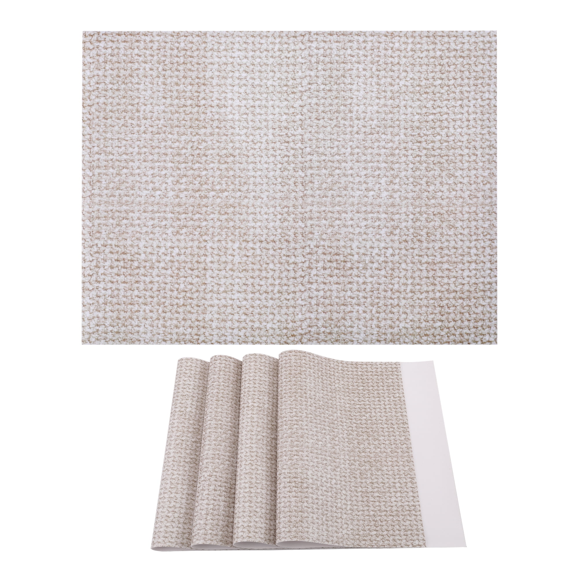 Unique Bargains 4pcs Faux Leather Heat Resistant Mats Khaki 15.7"x11.8"