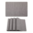 thumbnail image 1 of Unique Bargains 4pcs Faux Leather Heat Resistant Placemats Misty Gray 17.7"x11.8", 1 of 6