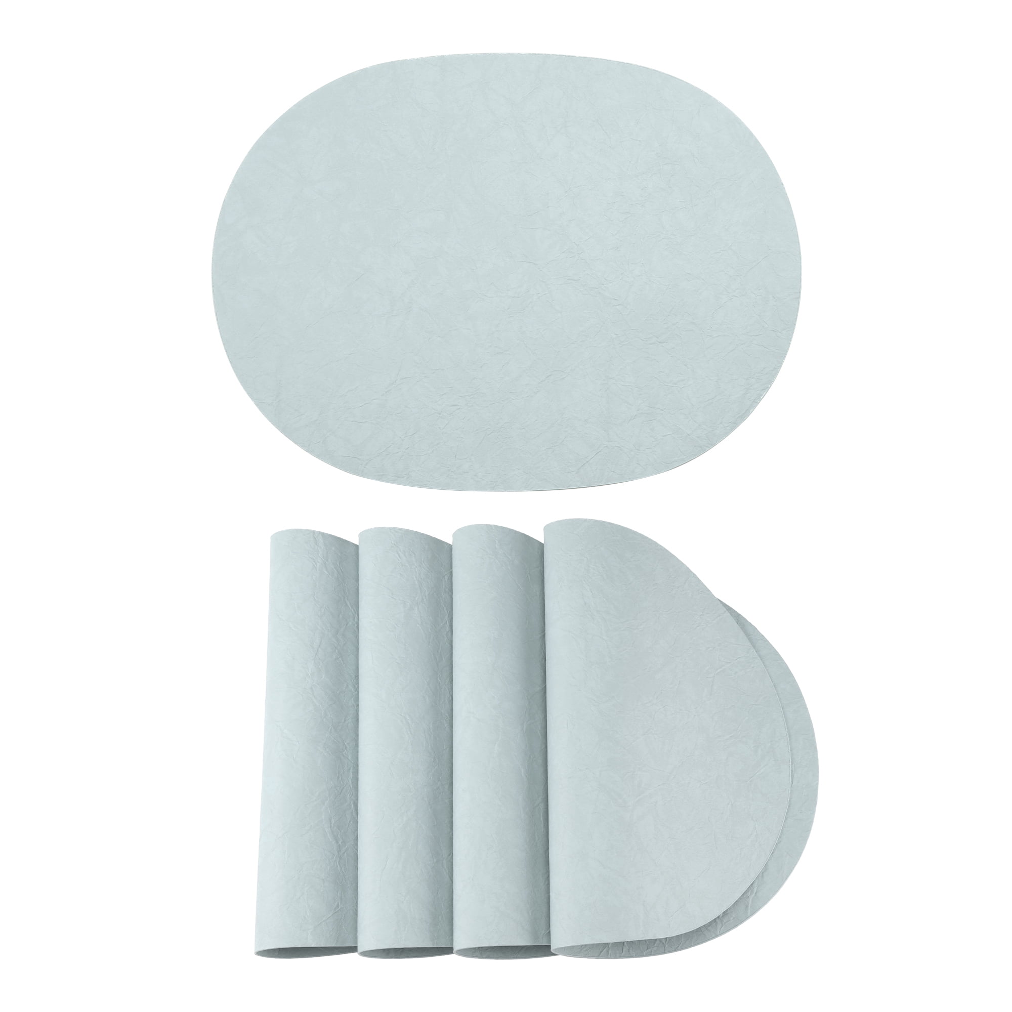 Unique Bargains 4pcs Faux Leather Placemats Light Blue 17.5"x12.8"