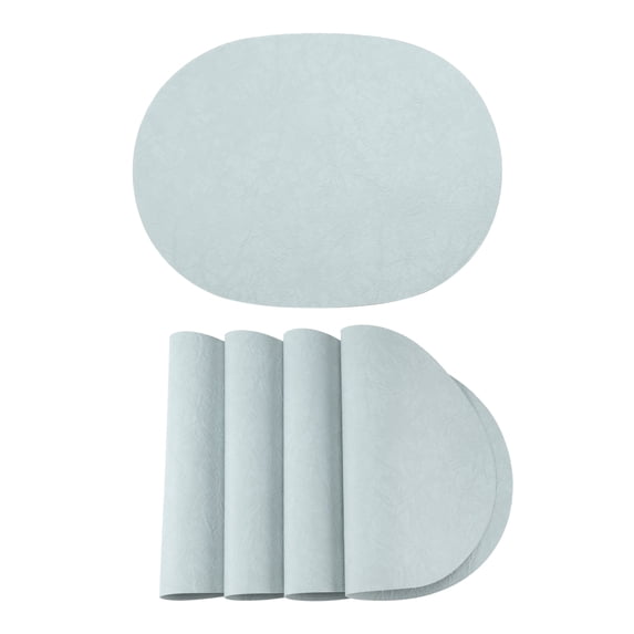 Unique Bargains 4pcs Faux Leather Placemats Light Blue 17.5"x12.8"