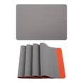 thumbnail image 1 of Unique Bargains 4pcs Faux Leather Washable Placemats Gray/Orange 17.7"x11.8", 1 of 6