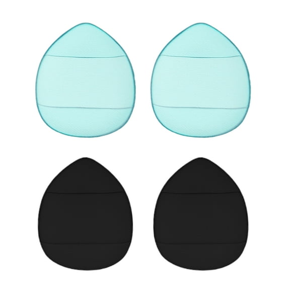 Unique Bargains 4pcs Finger Powder Puff Mini Makeup Powder Puff Face Soft Sponge Beauty Makeup Tools Black Blue
