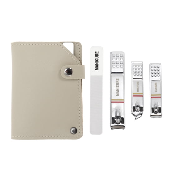 Unique Bargains 4pcs Foldable Nail Clippers Set 3.15" Length Silver