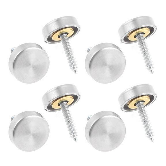 Unique Bargains 4pcs Furniture Mirror 16mm Silver Tone Cap Screw Nails Decoration