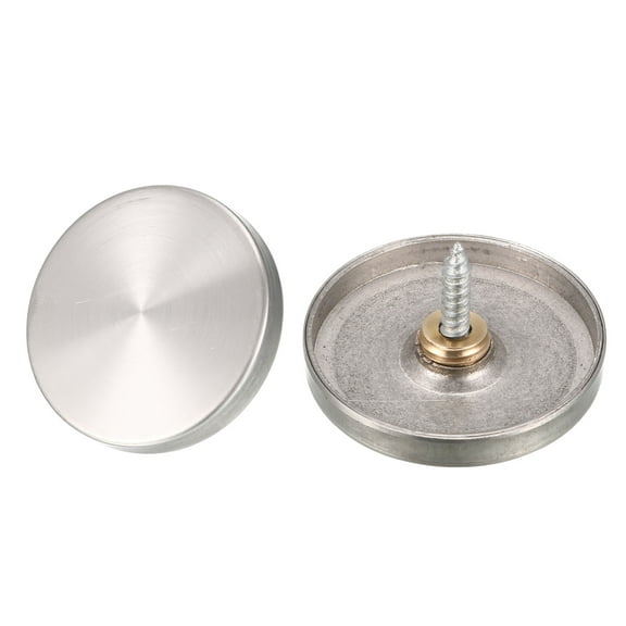 Unique Bargains 4pcs Furniture Mirror 40mm Silver Tone Cap Screw Nails Decoration