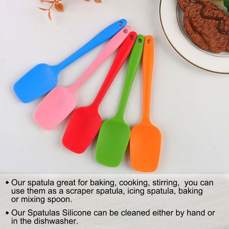 Unique Bargains Spatula Heat Resistant Seamless Non-Stick Silicone Turner  Cookware for Cooking Baking Flipping Red 1 Pc