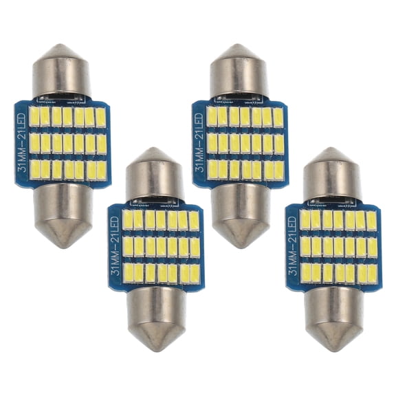 Unique Bargains 4pcs LED Festoon Light 31mm 3014 Car LED Bulb Interior Dome Map Door Lamp Courtesy Lights White