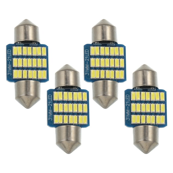 Unique Bargains 4pcs LED Festoon Light 31mm 3014 Car LED Bulb Interior Dome Map Door Lamp Courtesy Lights White