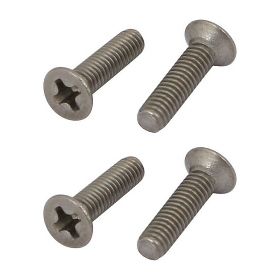 Unique Bargains 4pcs M2.5 Metric Thread 10mm Length Flat Head Drive Titanium Screw