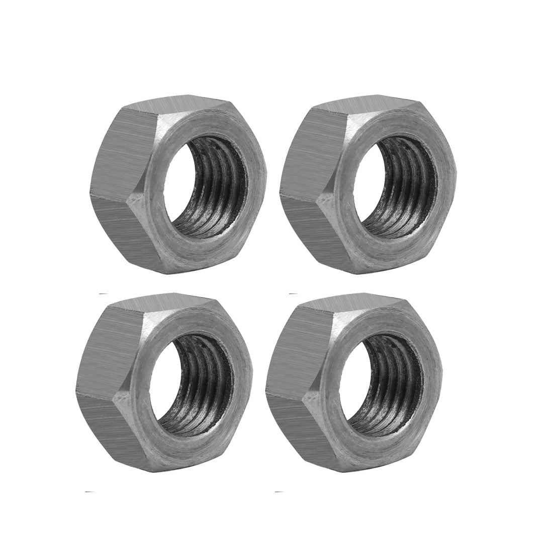 Unique Bargains 4pcs M24 Thread 3.0mm Pitch Metric Thread Carbon Steel Left Hand Hex Nut