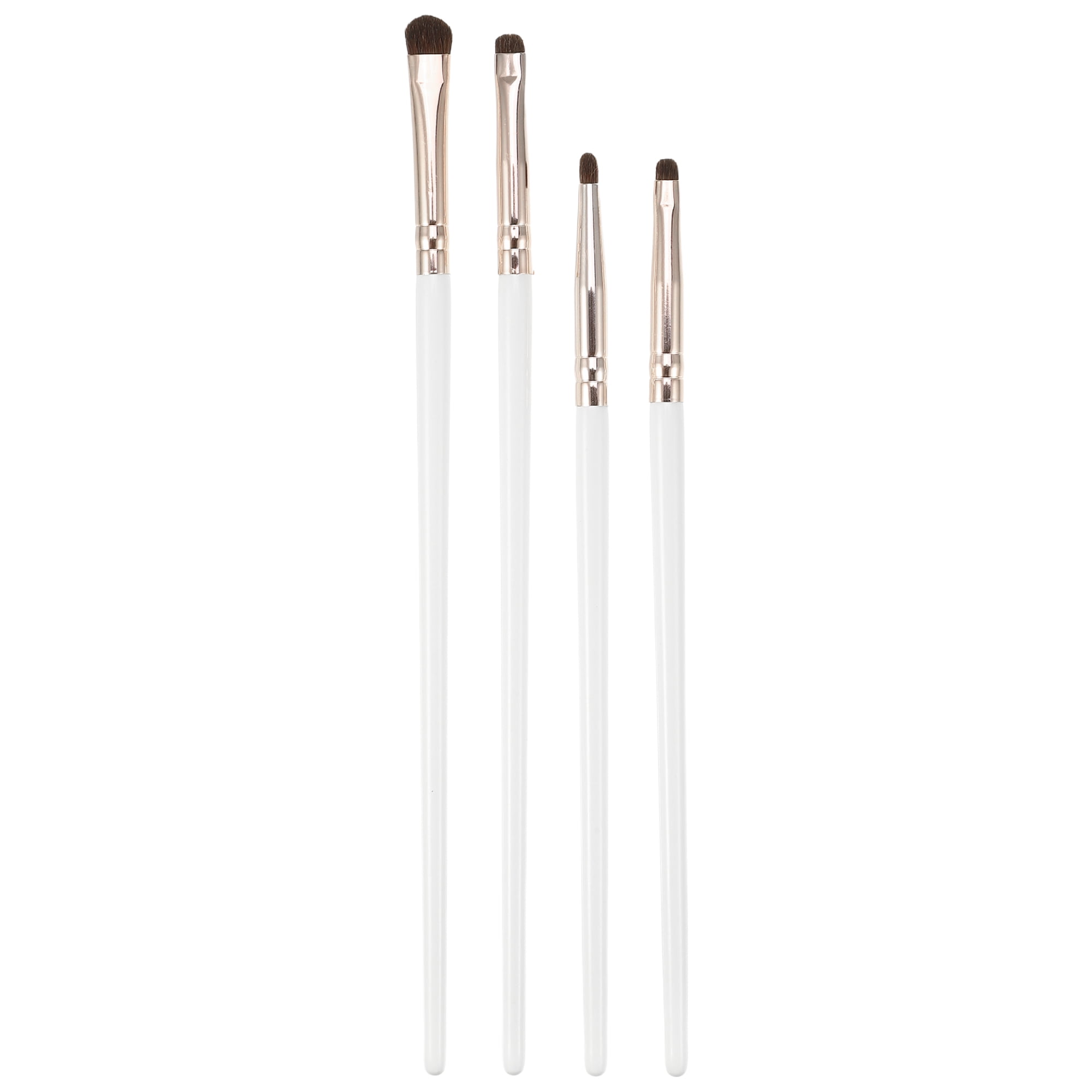 Unique Bargains 4pcs Makeup Brush Kit for Vacation White, Gold Tone