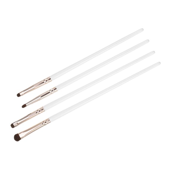Unique Bargains 4pcs Makeup Brush Set Face Concealer Brush Eyeshadow Smudger Brush White Gold Tone