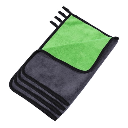 Unique Bargains 4pcs Microfibre Car Drying Towel 30 x 40cm 600GSM Car Drying Cloth Window Cleaner Gray Green