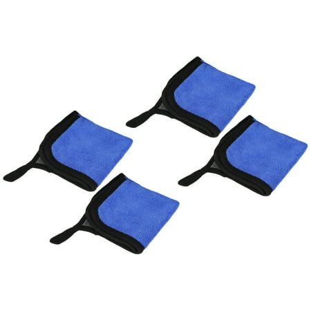 Unique Bargains 4pcs Microfibre Car Drying Towel 9.84"x9.84" Extra Large Car Cleaning Detailing Absorbent Gray Blue
