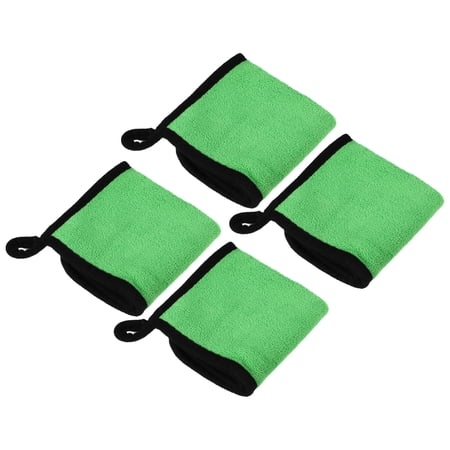 Unique Bargains 4pcs Microfibre Car Drying Towel 9.84"x9.84" Extra Large Car Cleaning Detailing Absorbent Gray Green