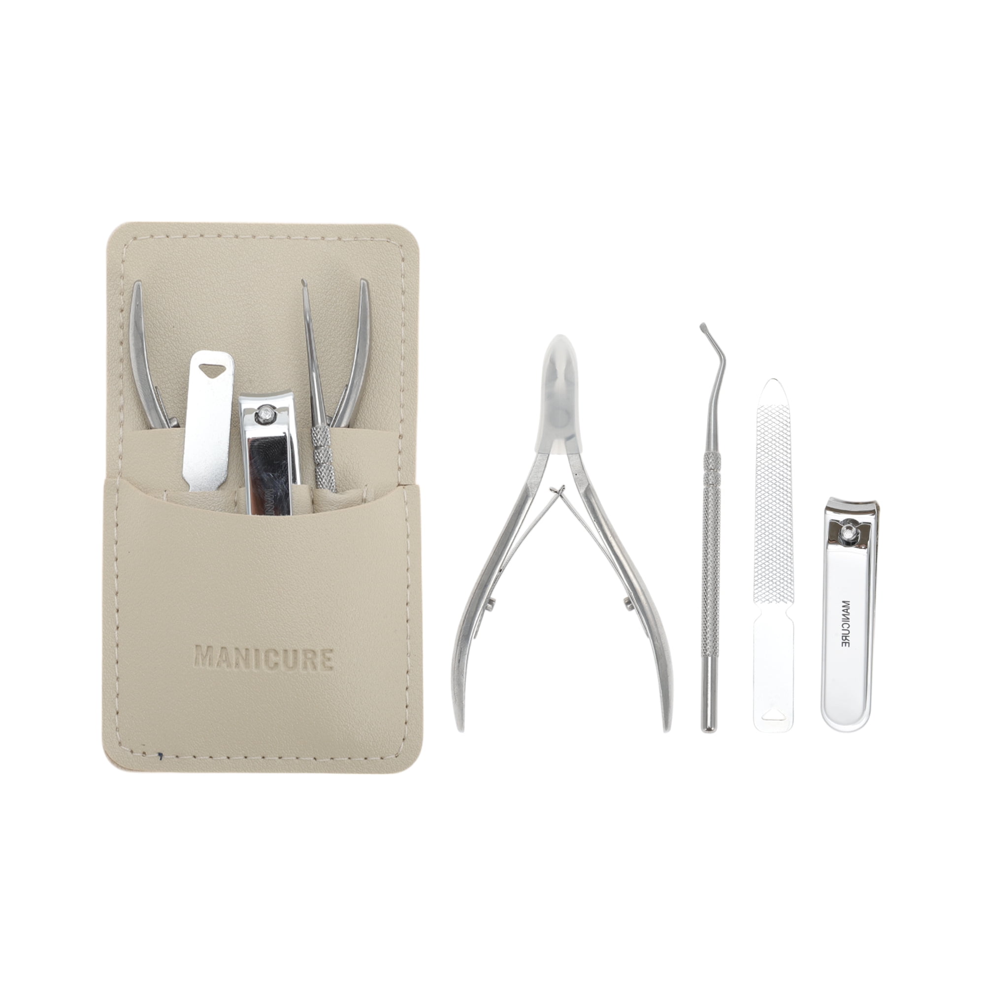 Unique Bargains 4pcs Portable Nail Clippers Set Toenail Clippers Silver Tone 2.36"