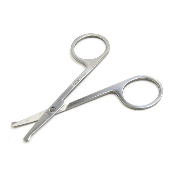 Unique Bargains 4 Pcs Stainless Nose Hair Scissors Facial Hair Trimming Safety Round Tips