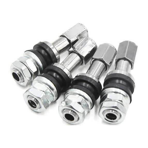 Unique Bargains 4pcs Silver Tone Zinc Alloy Motorcycle Scooter Tubeless Wheel Tire Valve Stem