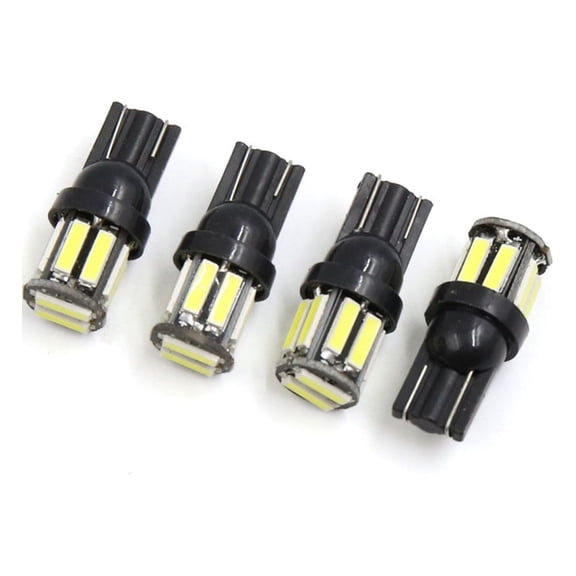 Unique Bargains 4pcs T10 White 10 7020- LEDs Car Wedge Panel Light Interior W5W 192 158 194