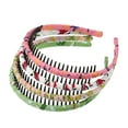 thumbnail image 1 of Unique Bargains 4pcs Teeth Comb Floral Pattern Headbands Tooth Comb Hair Hoop for Women Light Pink Green Deep Pink Red, 1 of 7