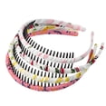 thumbnail image 1 of Unique Bargains 4pcs Teeth Comb Floral Pattern Headbands Tooth Comb Hair Hoop for Women Yellow Red Deep Pink White, 1 of 4
