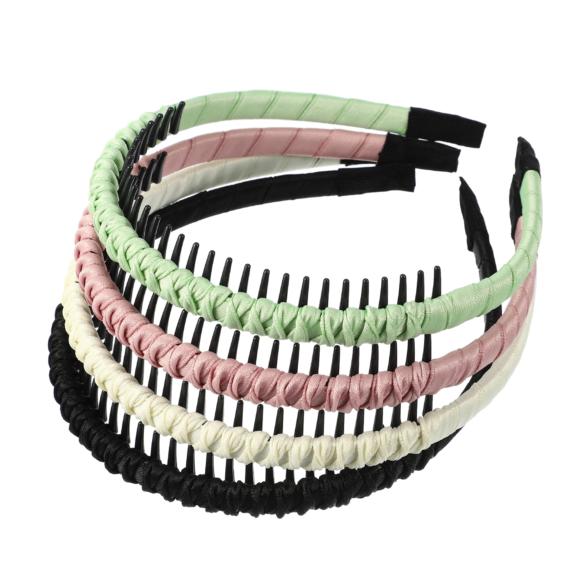 Unique Bargains 4pcs Teeth Comb Headband Tooth Comb Hair Hoop for Women