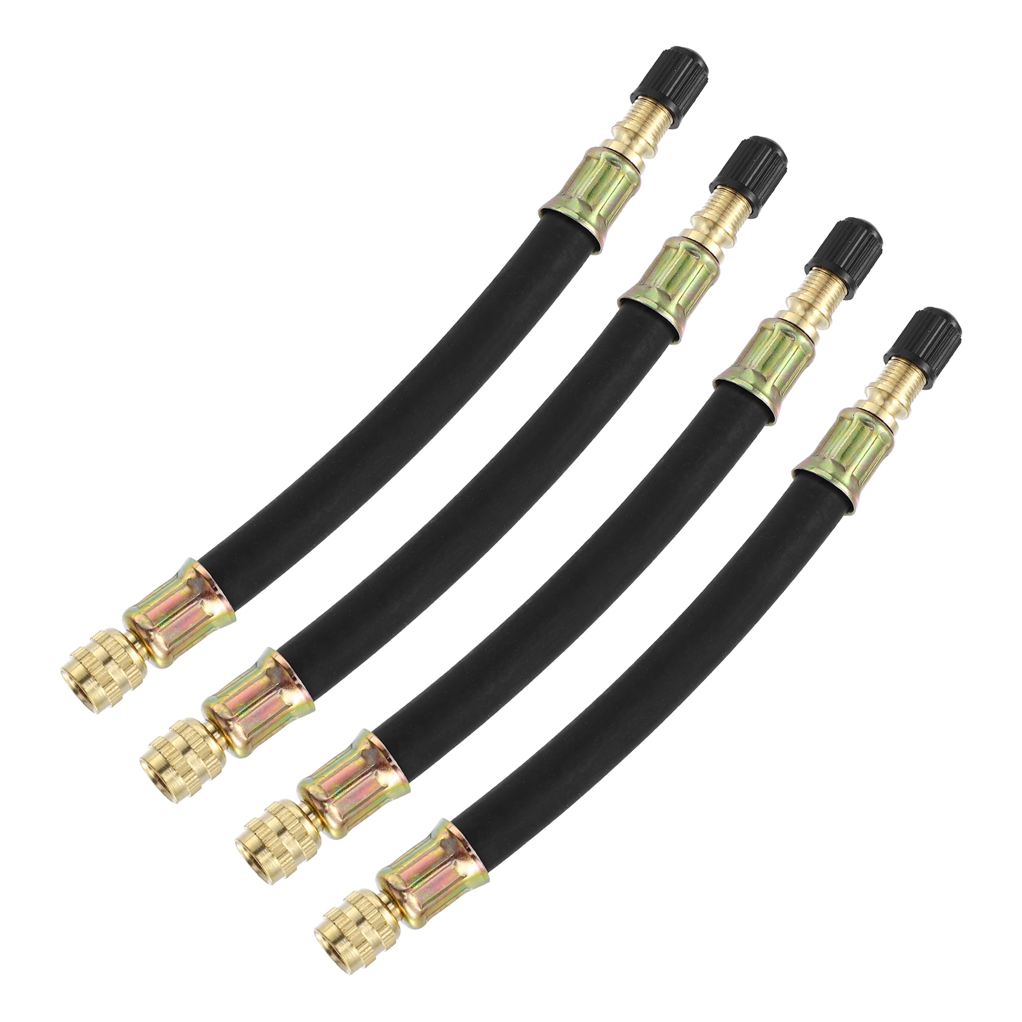 Unique Bargains 4pcs Tire Valve Extension Stem Adaptor Tool Flexible Dual Extender Pipes