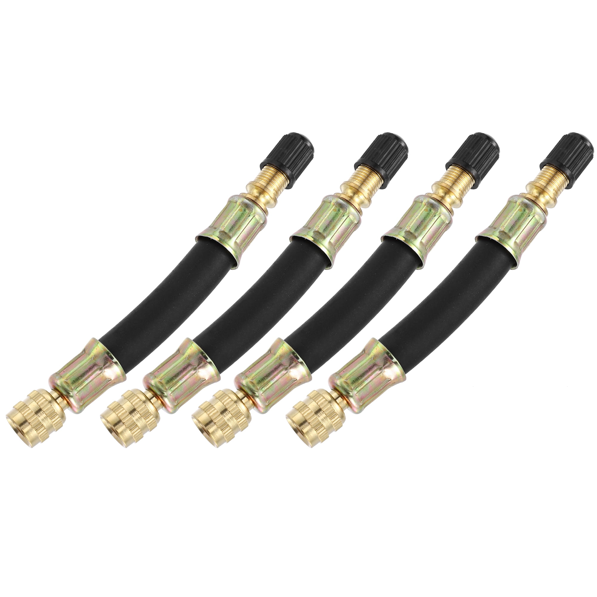 4pcs Metal & Rubber Tire Valve Extension, Dual Stem Extender Pipes 3.9 ...
