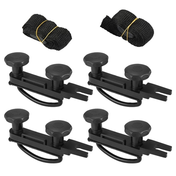 Unique Bargains 4pcs Universal Roof Box U Bolt Clamp Rooftop Cargo Carrier Rack Bolt 83mm Width W/ 8 Lock Nut 2 Strap