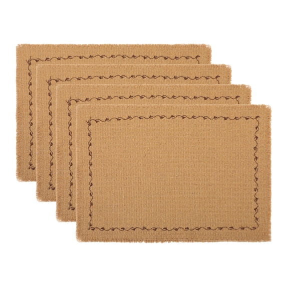 Unique Bargains 4pcs Washable Kitchen Table Mat Brown 15.7"x11.8"