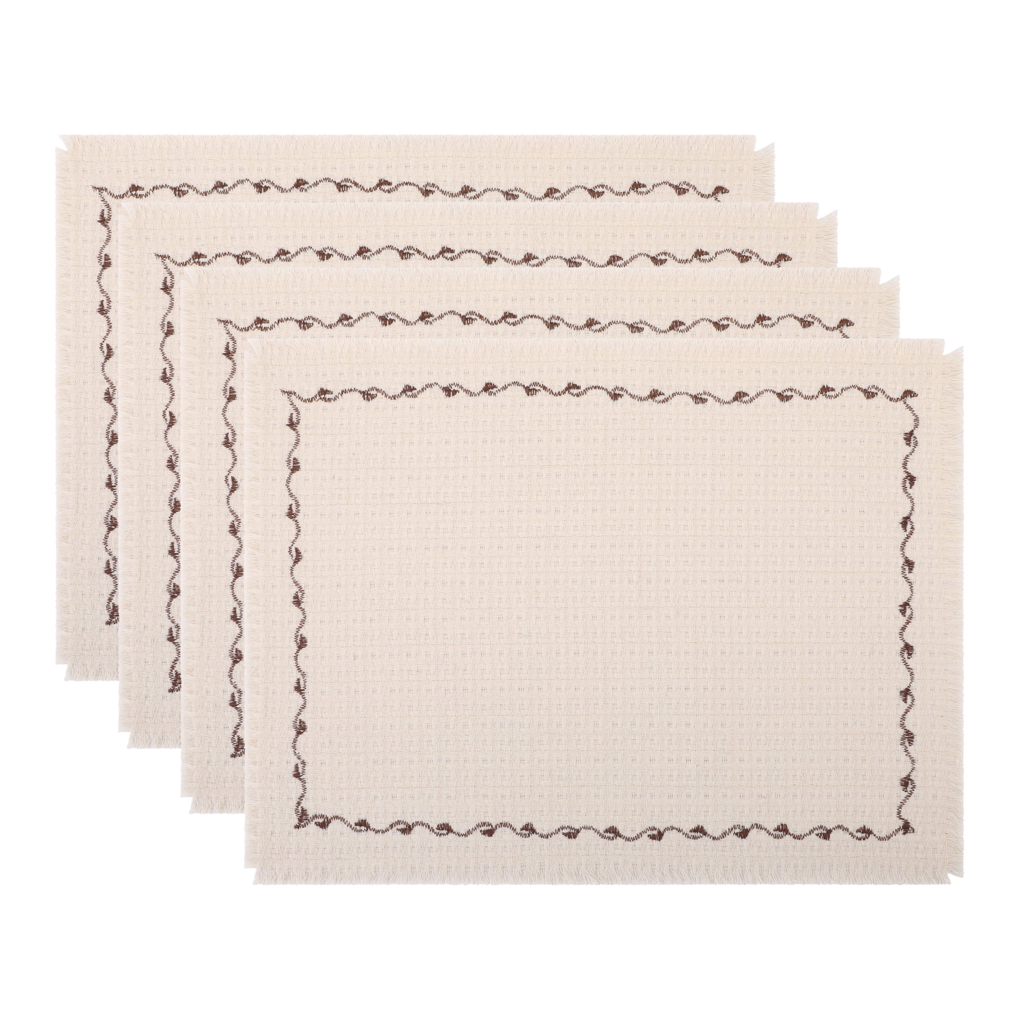 Unique Bargains 4pcs Washable Kitchen Table Mat White 15.7"x11.8"