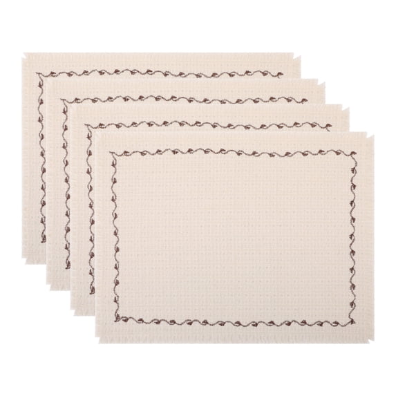Unique Bargains 4pcs Washable Kitchen Table Mat White 15.7"x11.8"