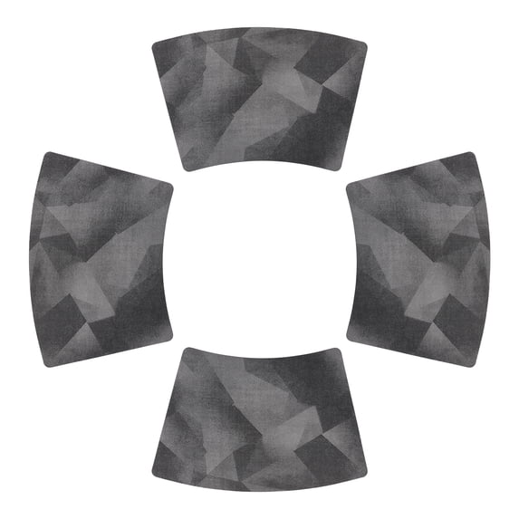 Unique Bargains 4pcs Wedge Placemats Dark Gray 17.7"x11.8"