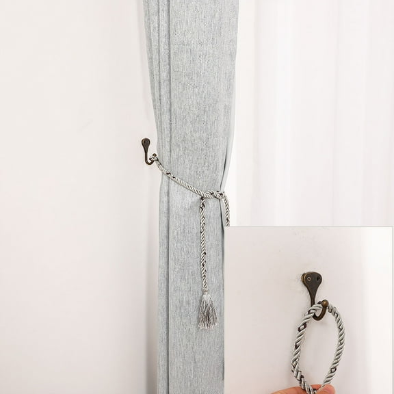 Unique Bargains 4pcs Zinc Alloy Window Curtain Tieback Clothes Hooks Durable Wall Holdback Hooks Bronze Tone