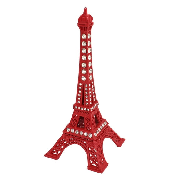 Unique Bargains 5.1" x 2.4" x 2.4" Eiffel Tower Figurine Miniature Statue Retro Model Home Decor Metal Red 1pack