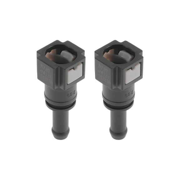 Unique Bargains 5/16" Fuel Line Quick Connector ID Hose for 5/16" SAE Male Connector Straight Push-On Connector Seal Fittings Plastic Black Gray 2 Pcs