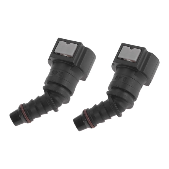 Unique Bargains 5/16" Fuel Line Quick Connector ID Hose for 3/8" SAE Male Connector 45 Degree Elbow Connector Seal Fittings Plastic Black Gray 2Pcs