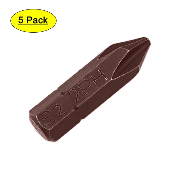 Unique Bargains 5/16" Hex Shank 1.26' Length #2 Magnetic Phillips Screwdriver Bit S2 Steel 5 Pack